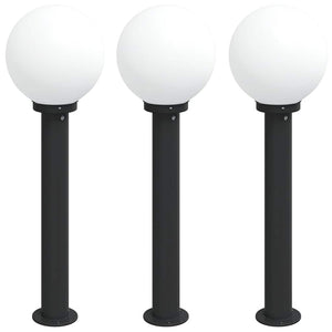 Vidaxl bolderverlichting 3 stuks 80 cm zwart ip44