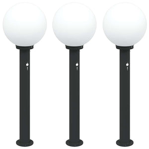 Vidaxl bolderverlichting met sensor 3 stuks 80 cm zwart ip44