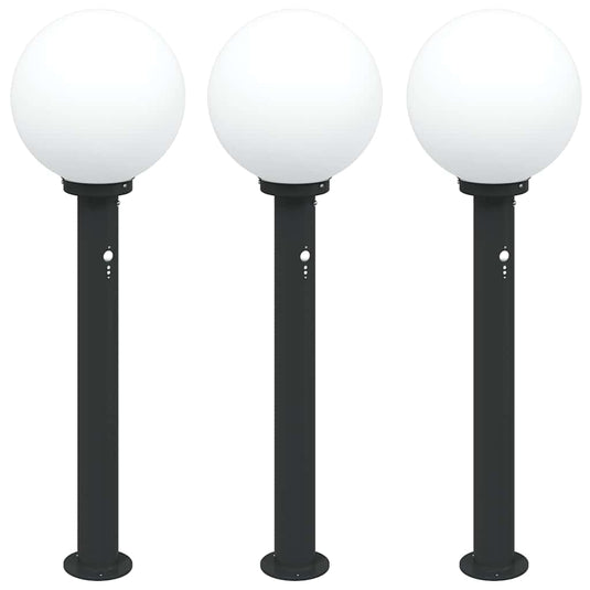 Vidaxl bolderverlichting met sensor 3 stuks 80 cm zwart ip44