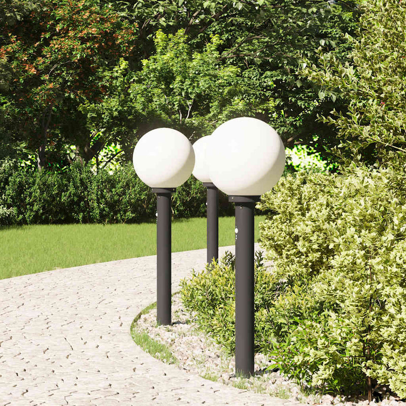 Afbeelding laden in galerijviewer, Vidaxl bolderverlichting met sensor 3 stuks 80 cm zwart ip44
