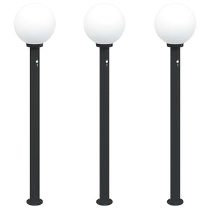 Vidaxl bolderverlichting met sensor 3 stuks 120 cm zwart ip44