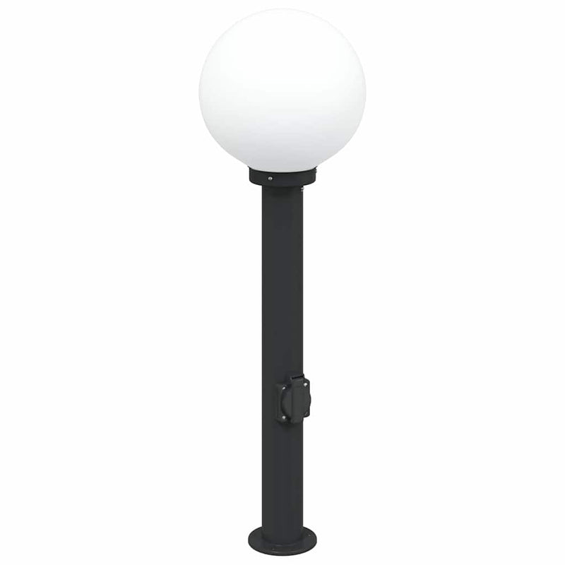 Afbeelding laden in galerijviewer, Vidaxl bolderarmatuur met stopcontact 80 cm zwart ip44
