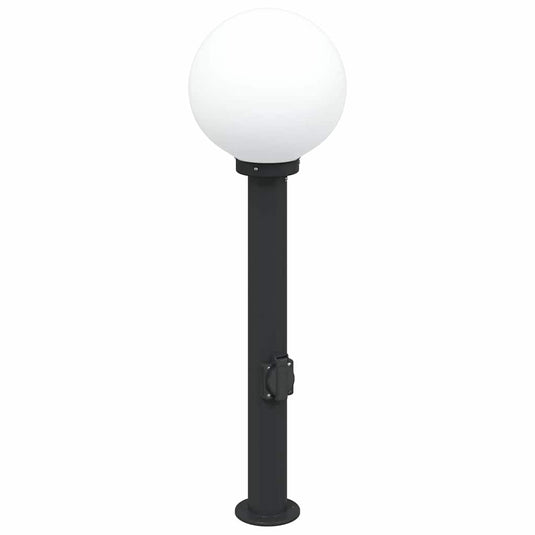 Vidaxl bolderarmatuur met stopcontact 80 cm zwart ip44