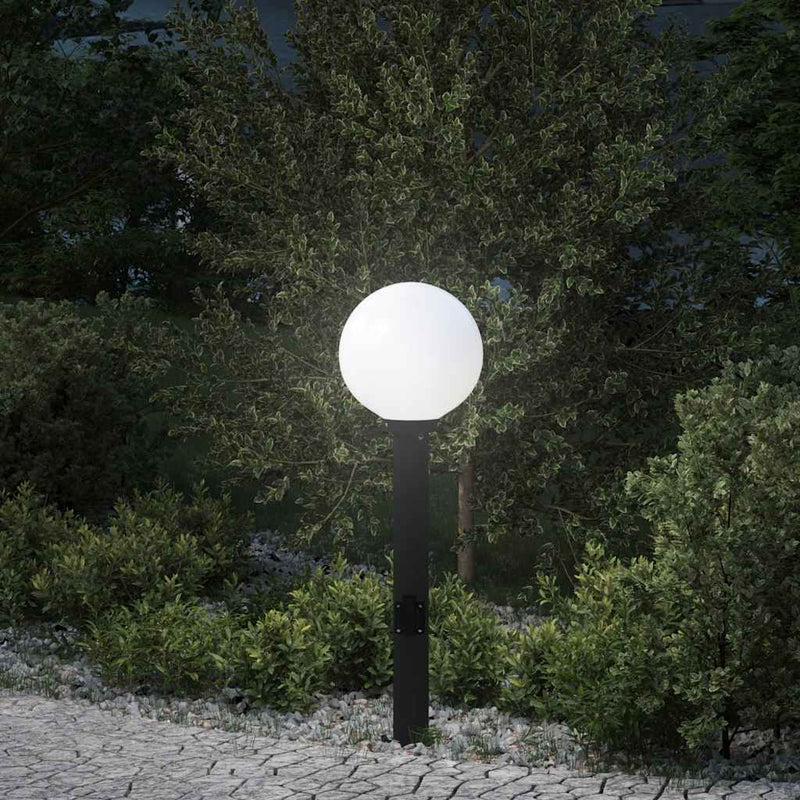 Afbeelding laden in galerijviewer, Vidaxl bolderarmatuur met stopcontact 80 cm zwart ip44
