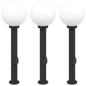 Vidaxl bolderverlichting met stopcontact 3 stuks 80 cm zwart ip44
