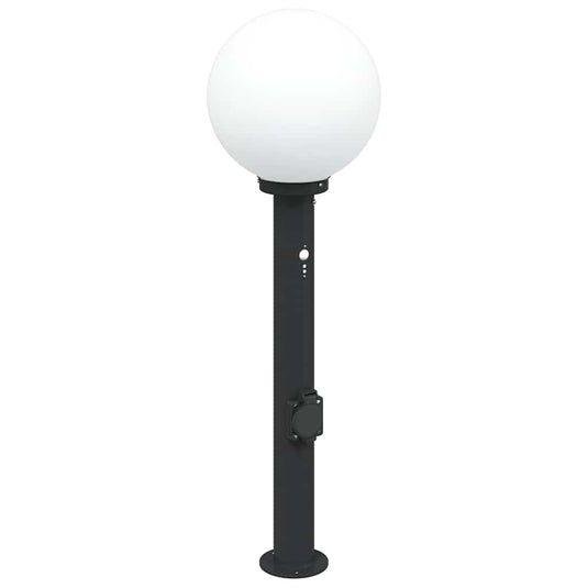 Vidaxl bolderarmatuur met sensor en stopcontact 80 cm zwart ip44