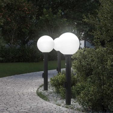 Vidaxl bolderverlichting met sensor en stopcontact 3 stuks 80 cm zwart ip44