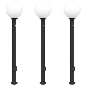 Vidaxl bolderverlichting met sensor en stopcontact 3 stuks 120 cm zwart ip44