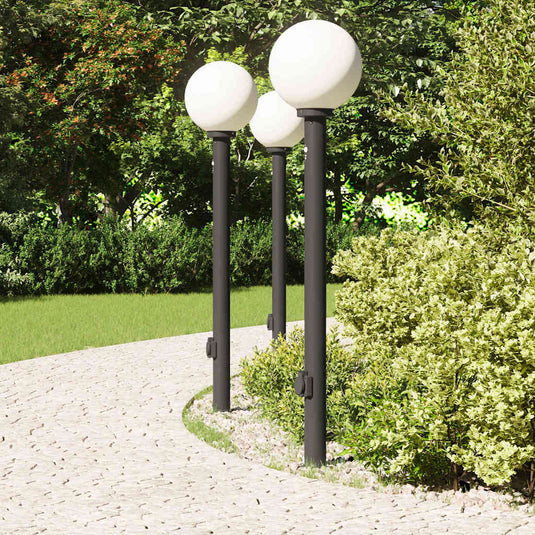 Vidaxl bolderverlichting met sensor en stopcontact 3 stuks 120 cm zwart ip44