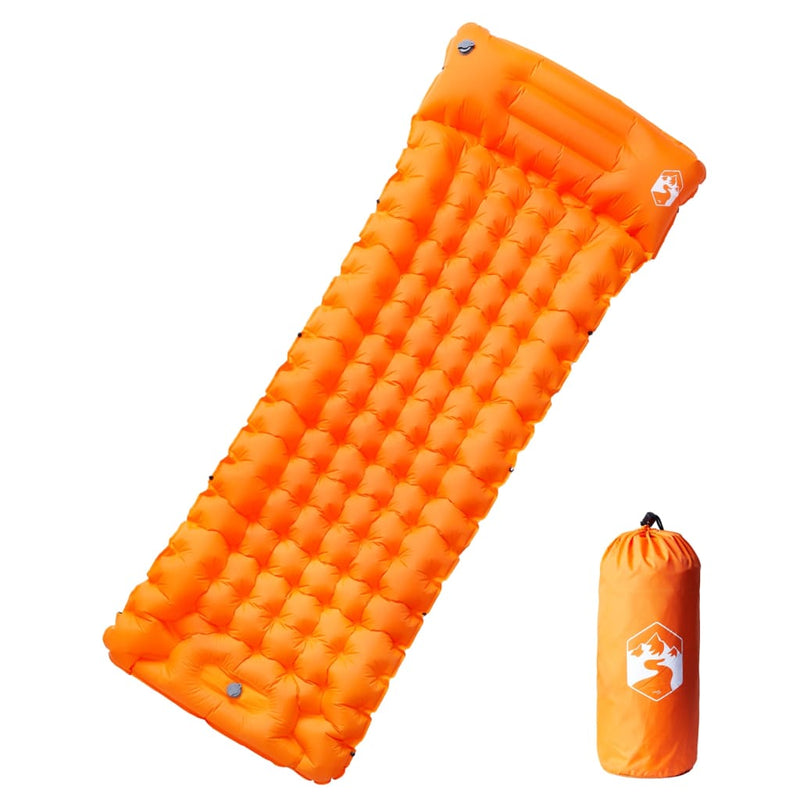 Afbeelding laden in galerijviewer, Vidaxl kampeermatras met kussen zelfopblazend 1-persoons oranje
