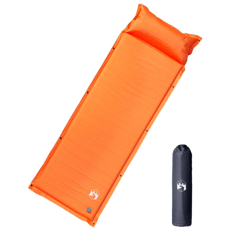 Afbeelding laden in galerijviewer, Vidaxl kampeermatras met kussen zelfopblazend 1-persoons oranje
