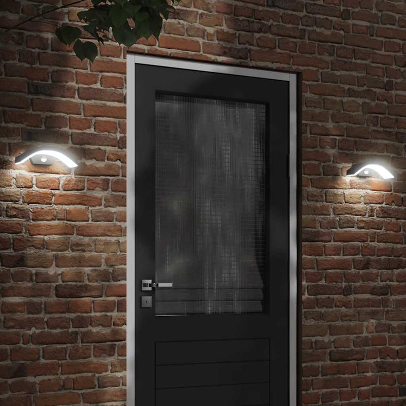 Afbeelding laden in galerijviewer, Vidaxl buitenwandlamp led met sensors gegoten aluminium zwart
