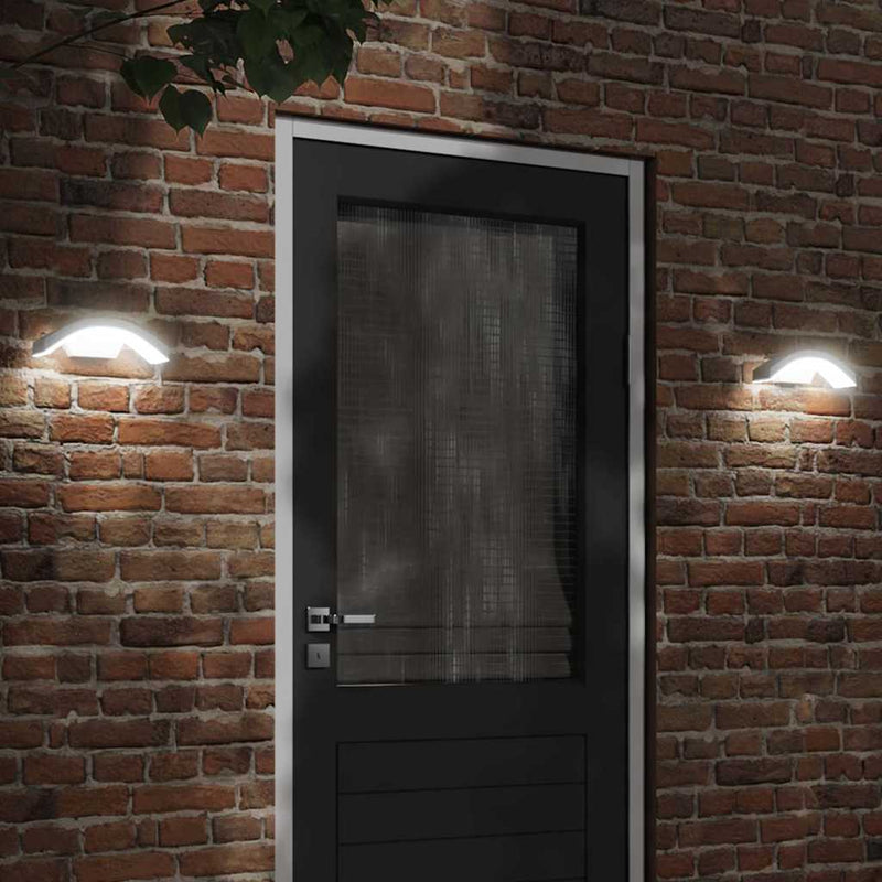 Afbeelding laden in galerijviewer, Vidaxl buitenwandlamp led met sensors gegoten aluminium wit
