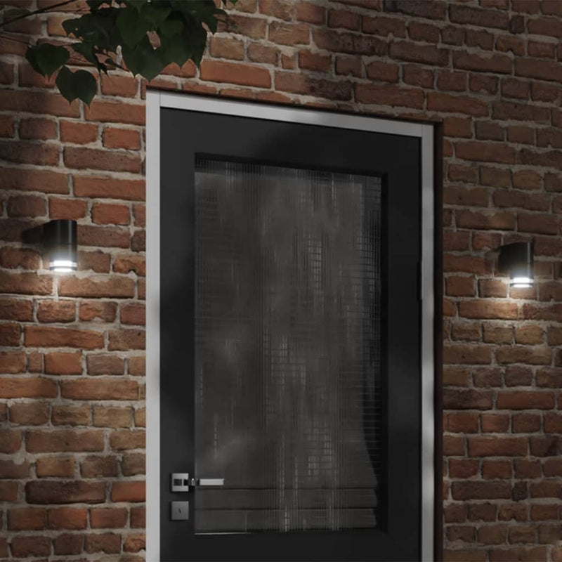 Afbeelding laden in galerijviewer, Vidaxl buitenwandlampen 2 st gegoten aluminium zwart

