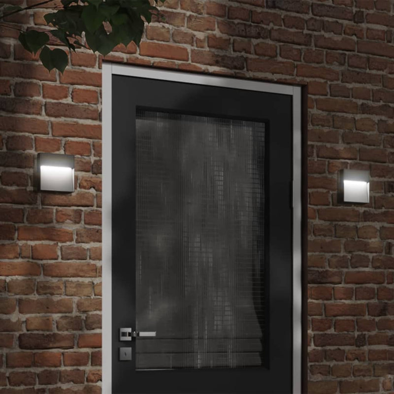 Afbeelding laden in galerijviewer, Vidaxl buitenwandlamp led gegoten aluminium zwart
