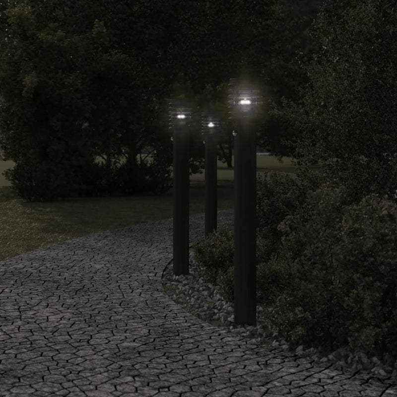 Afbeelding laden in galerijviewer, Vidaxl vloerlamp voor buiten met sensor 110 cm roestvrijstaal zwart
