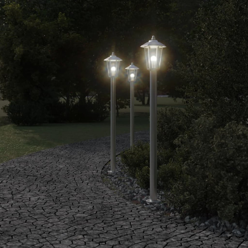 Afbeelding laden in galerijviewer, Vidaxl vloerlamp voor buiten 120 cm roestvrijstaal zilverkleurig
