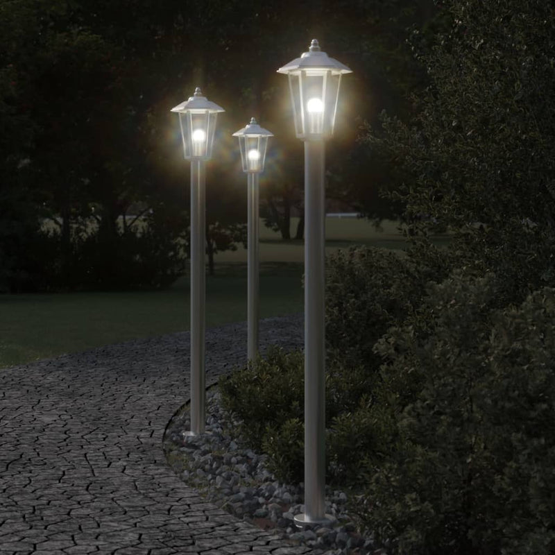 Afbeelding laden in galerijviewer, Vidaxl vloerlamp voor buiten 120 cm roestvrijstaal zilverkleurig
