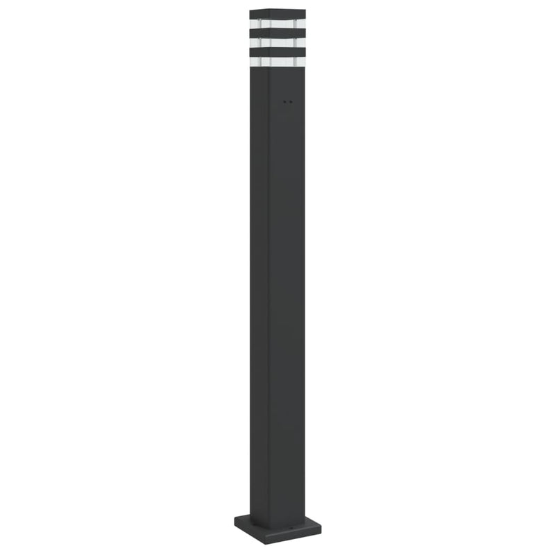 Afbeelding laden in galerijviewer, Vidaxl vloerlamp voor buiten met stopcontact 110 cm aluminium zwart
