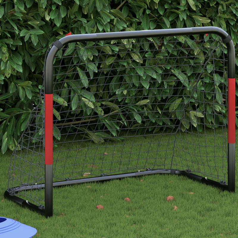 Afbeelding laden in galerijviewer, Vidaxl voetbaldoel met net 90x48x71 cm staal rood en zwart
