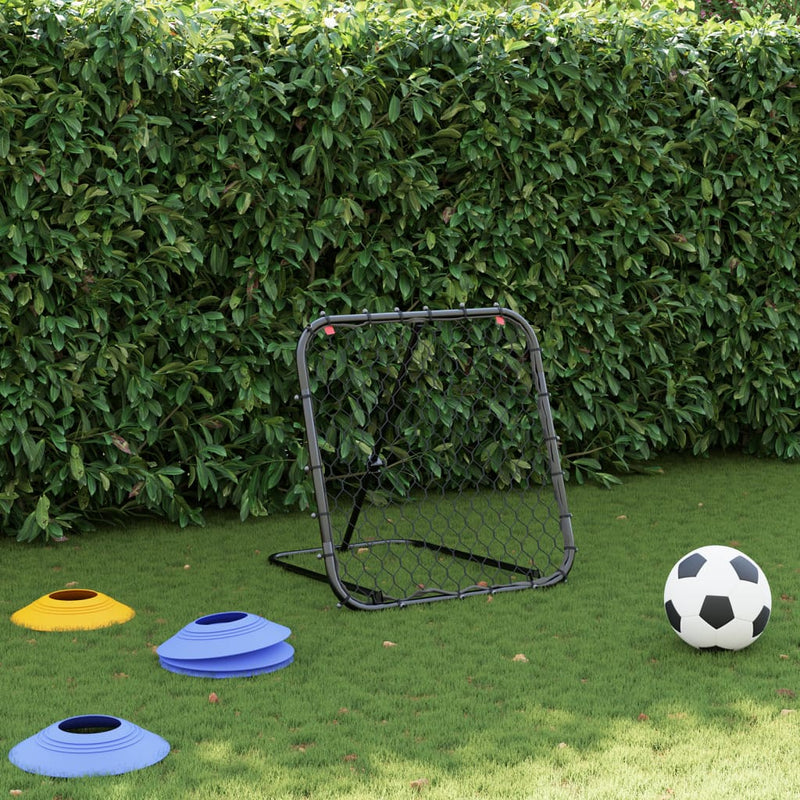 Afbeelding laden in galerijviewer, Vidaxl voetbalrebounder verstelbaar 84x73x60-80 cm staal zwart
