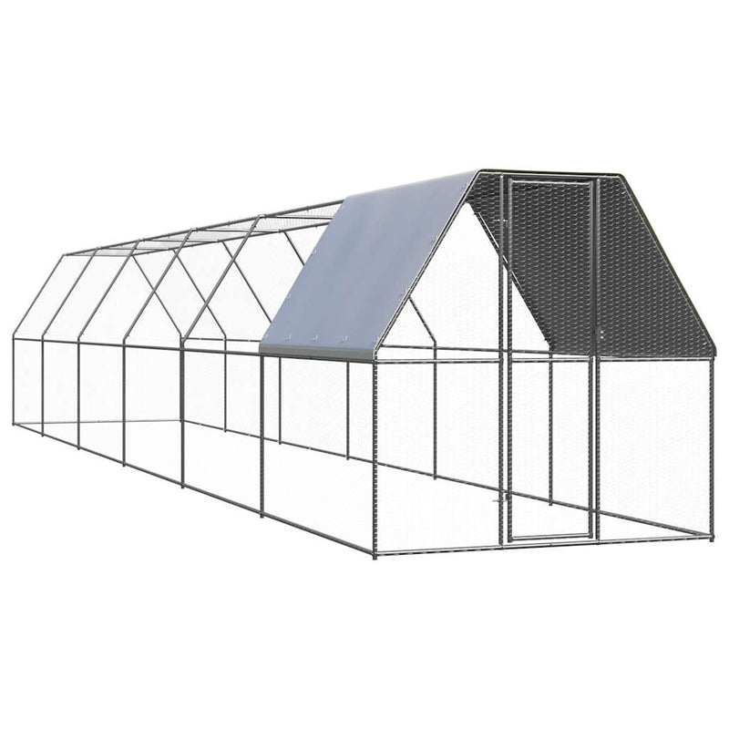 Afbeelding laden in galerijviewer, VidaXL Kippenhok 2x12x2 m gegalvaniseerd staal
