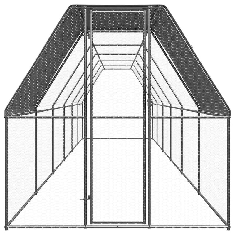 Afbeelding laden in galerijviewer, VidaXL Kippenhok 2x12x2 m gegalvaniseerd staal
