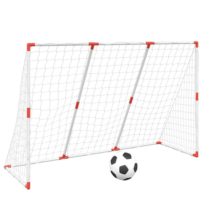 Afbeelding laden in galerijviewer, Vidaxl kindervoetbaldoel met ballen 2-in-1 184x64x124 cm wit

