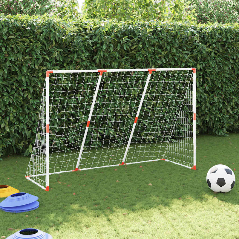 Afbeelding laden in galerijviewer, Vidaxl kindervoetbaldoel met ballen 2-in-1 184x64x124 cm wit
