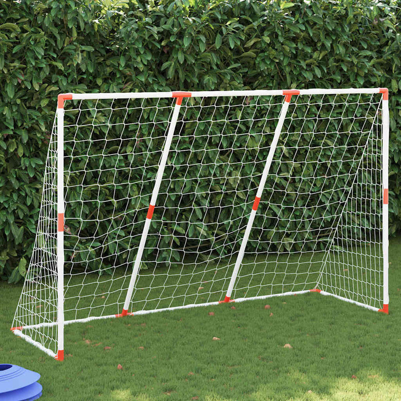 Afbeelding laden in galerijviewer, Vidaxl kindervoetbaldoel met ballen 2-in-1 184x64x124 cm wit
