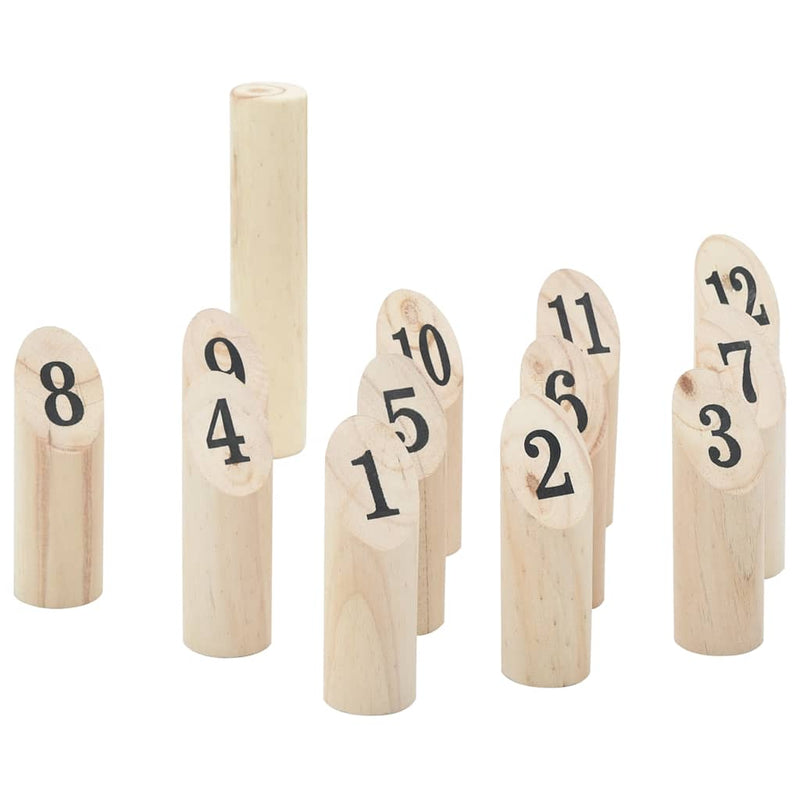 Afbeelding laden in galerijviewer, Vidaxl 13-delige nummerkubb spelset met draagtas massief grenenhout
