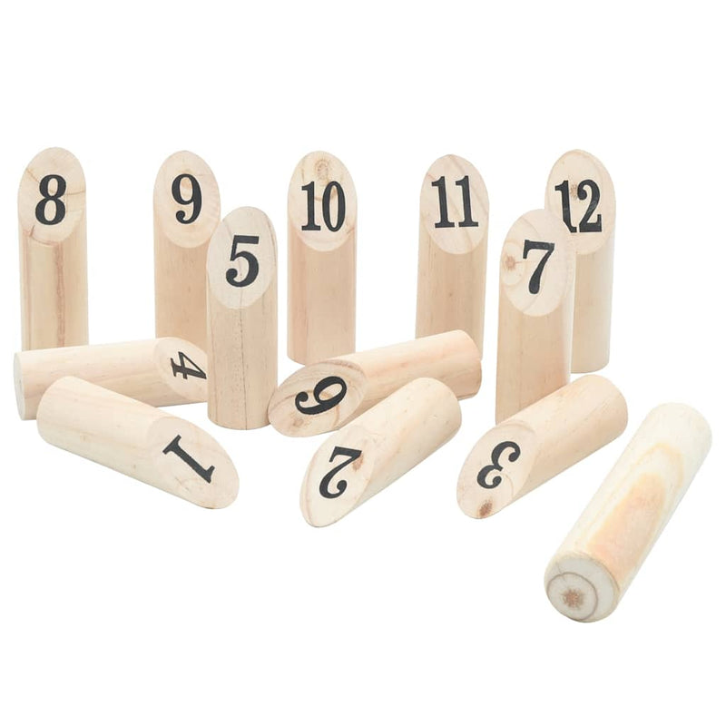 Afbeelding laden in galerijviewer, Vidaxl 13-delige nummerkubb spelset met draagtas massief grenenhout
