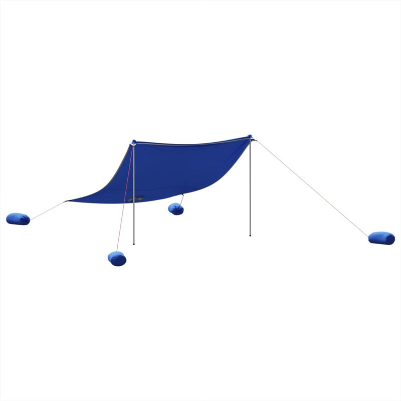 Afbeelding laden in galerijviewer, Vidaxl strandluifel met zandankers 304x300 cm blauw
