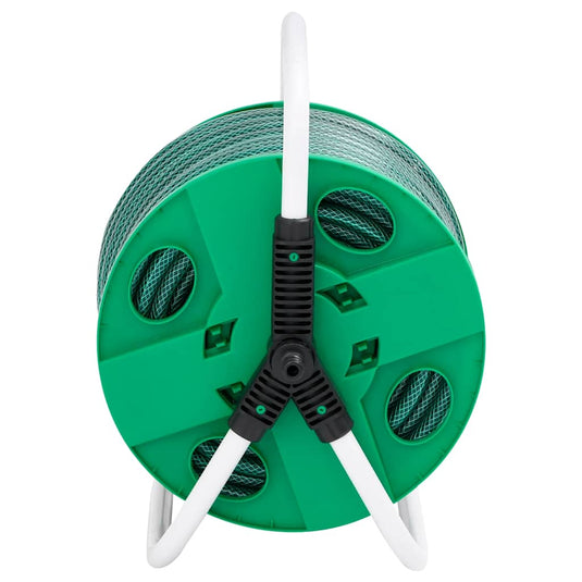 Vidaxl slanghaspel met slangkoppelset 0,5 30 m vrijstaand pvc groen
