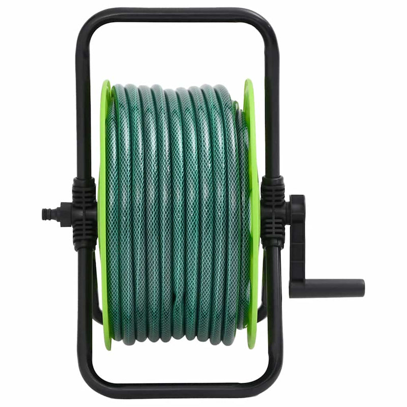 Afbeelding laden in galerijviewer, Vidaxl slanghaspel met slangkoppelset 0,5 30 m vrijstaand pvc groen
