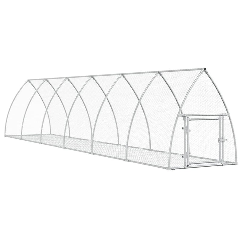 Afbeelding laden in galerijviewer, Vidaxl konijnenhok 600x105x120 cm gegalvaniseerd staal zilverkleurig
