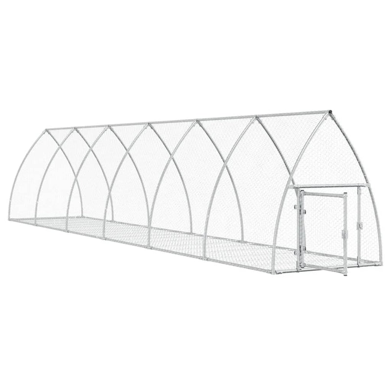 Afbeelding laden in galerijviewer, Vidaxl konijnenhok 600x105x120 cm gegalvaniseerd staal zilverkleurig
