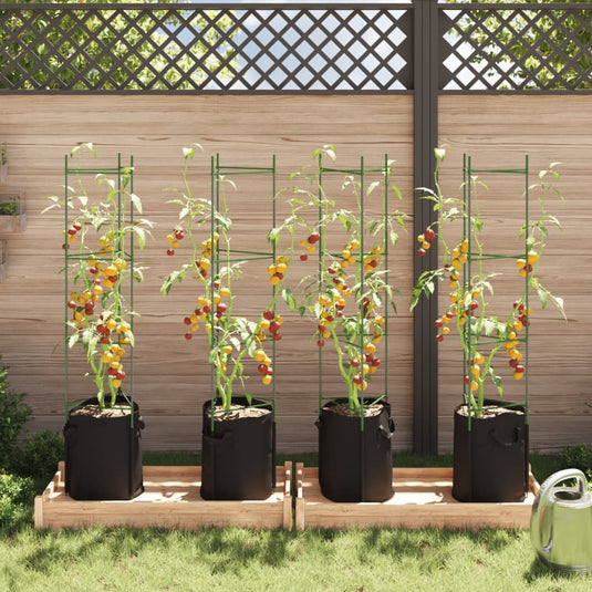 Vidaxl tomatenkooien met plantenzak 4 st 154 cm staal en polypropeen