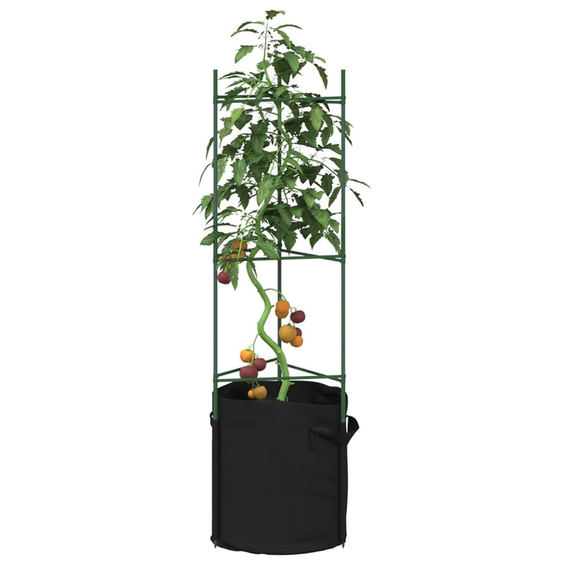 Afbeelding laden in galerijviewer, Vidaxl tomatenkooien met plantenzak 8 st 116 cm staal en polypropeen
