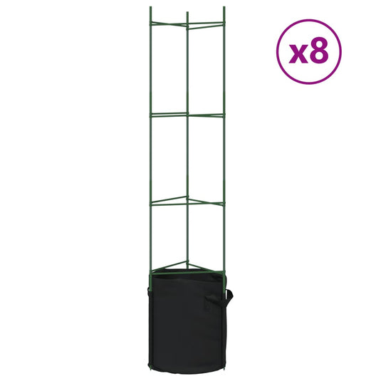 Vidaxl tomatenkooien met plantenzak 8 st 154 cm staal en polypropeen