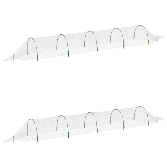 Vidaxl kweektunnels 2 st 1,5x5 m glasvezel en polypropeen