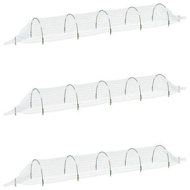 Vidaxl kweektunnels 3 st 1,5x5 m glasvezel en polypropeen