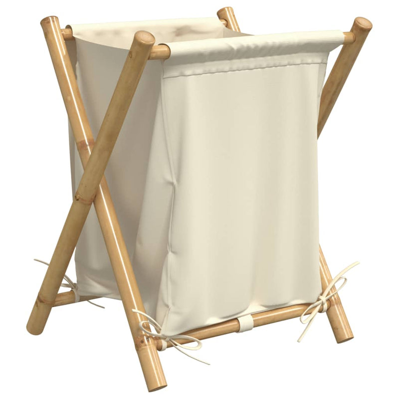 Afbeelding laden in galerijviewer, Vidaxl wasmand 45x55x63,5 cm bamboe crèmewit
