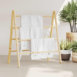 Vidaxl handdoekladder met 4 sporten 90x50x100 cm bamboe