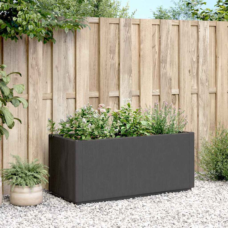 Afbeelding laden in galerijviewer, Vidaxl plantenbak 80x36x35 cm polypropeen donkergrijs
