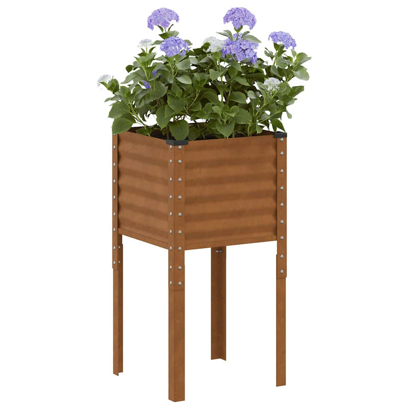 Afbeelding laden in galerijviewer, Vidaxl plantenbak 45x45x88 cm weerbestendig staal
