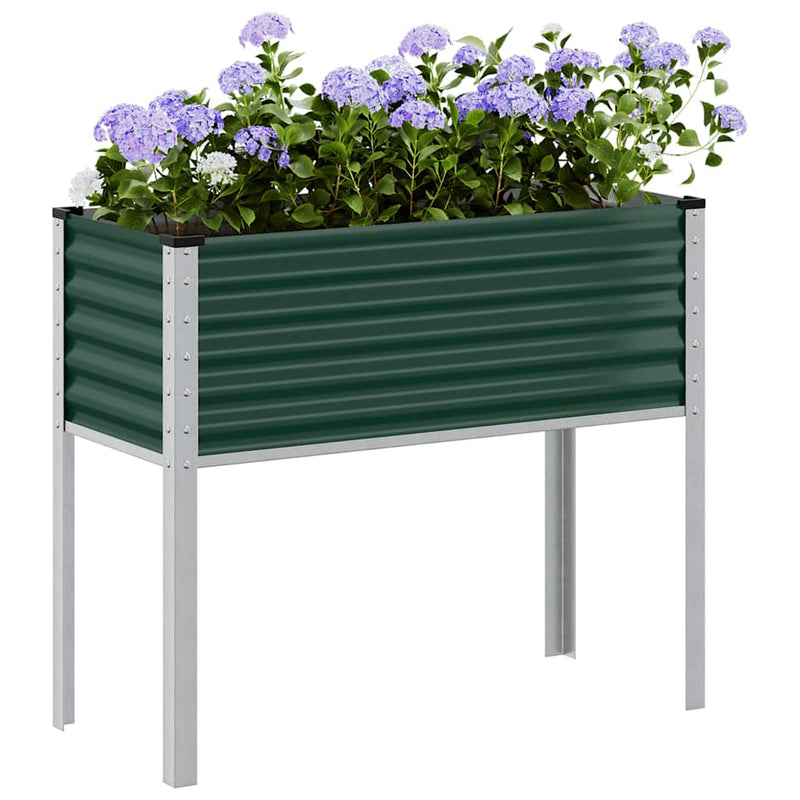 Afbeelding laden in galerijviewer, Vidaxl plantenbak groen 100x45x90 cm staal
