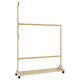 Vidaxl kledingrek met haken en wielen 100x35x157 cm bamboe