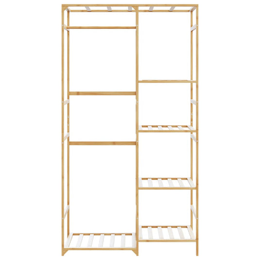 Vidaxl kledingrek met schappen 100x50x184,5 cm bamboe