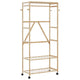 Vidaxl kledingrek met schappen en wielen 90x40x179,5 cm bamboe
